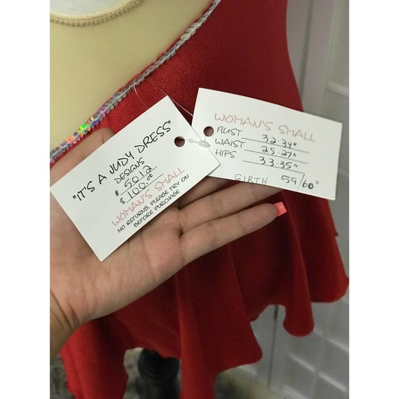 Red Competition Figure Skating Dress - Picture 4 of 4